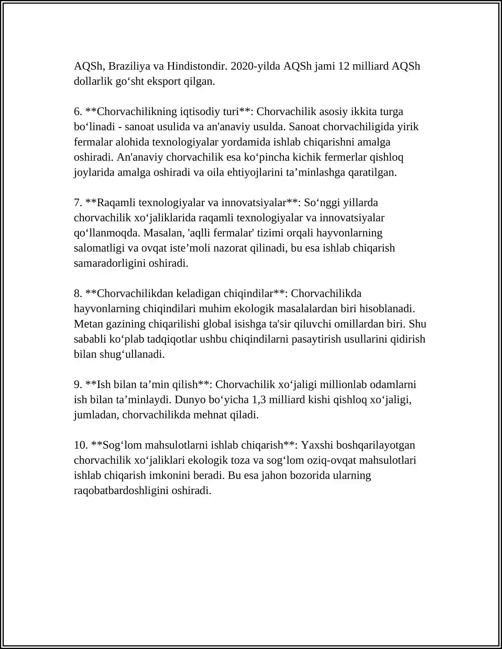 CHORVACHILIK XÓJALIKLARI ISHLAB CHIQARISH TEXNOLOGIK TAVSIFLARI 4