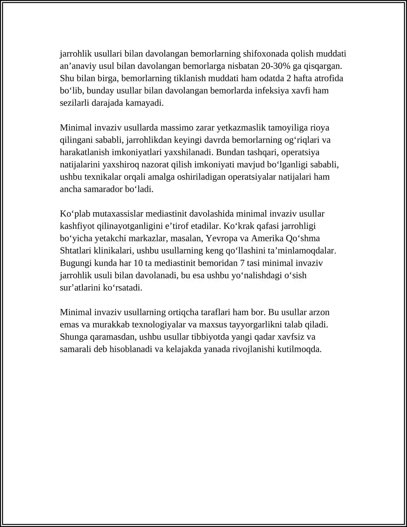 MEDIASTINITLAR JARROHLIGINING ZAMONAVIY USULLARI 4