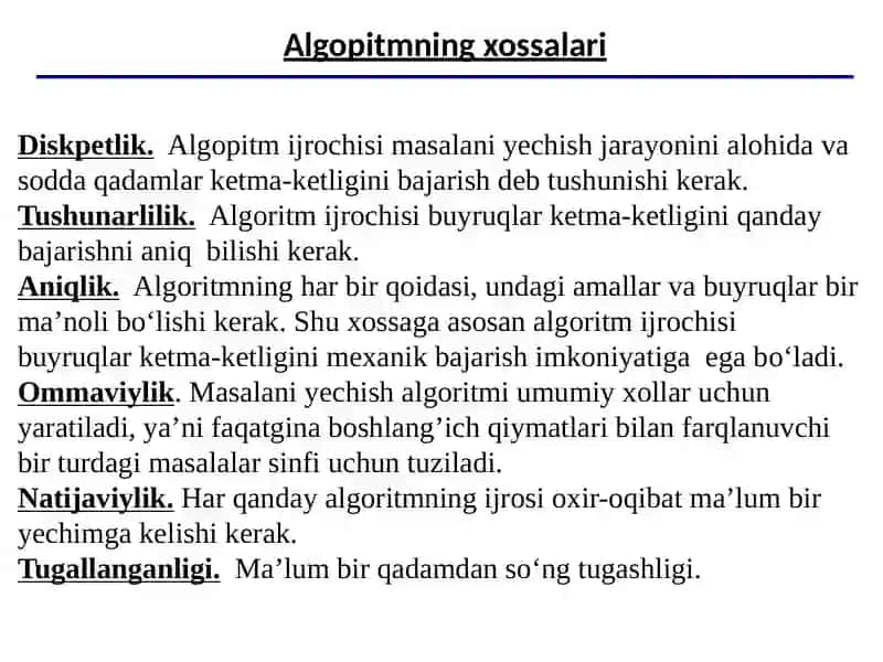 Algoritm va uning turlari 4