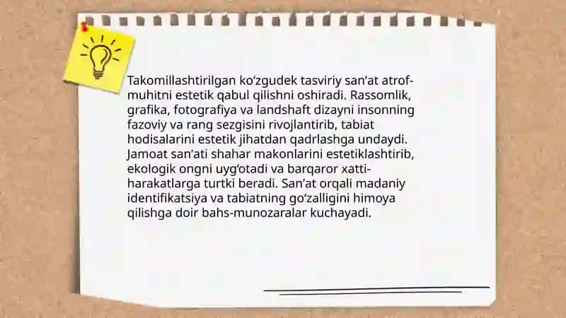 San'at asarlarining insonning estetik idrokini shakllantirishdagi roli 4