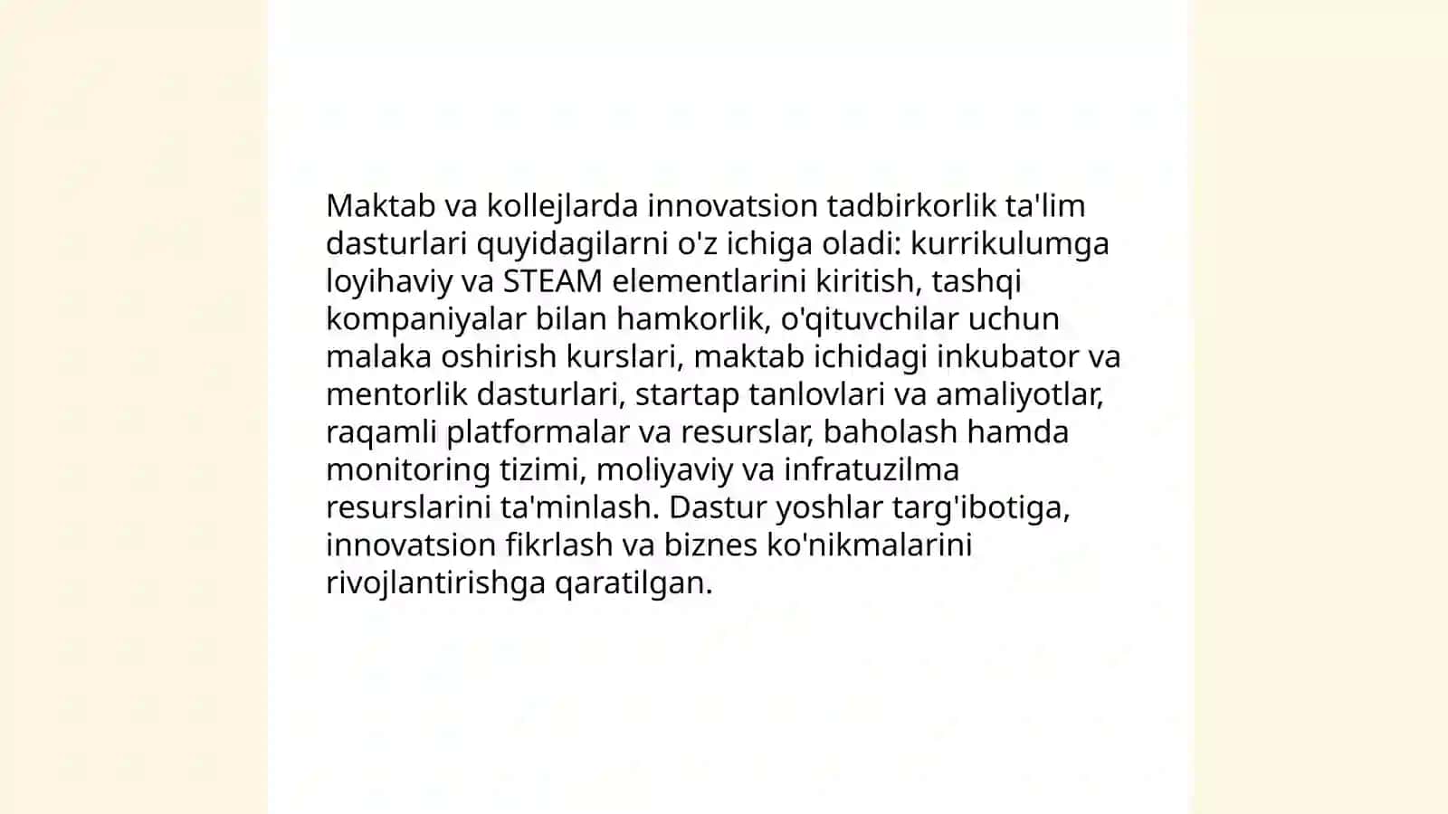 Yoshlarni innovatsion tadbirkorlikka yònaltirishga doir ijtimoiy-pedagogik ish 4