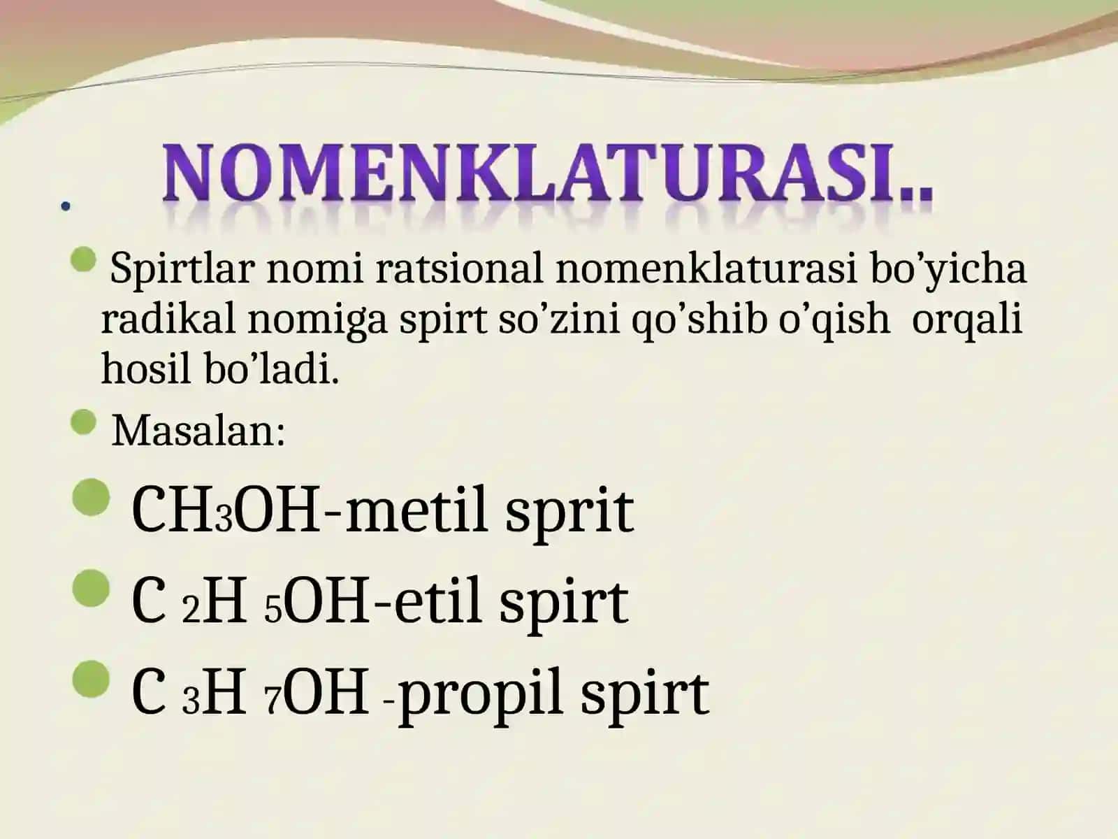 Spirt formulasi | Ratsional nomenklaturasi | Sistematik nomenklaturasi 4