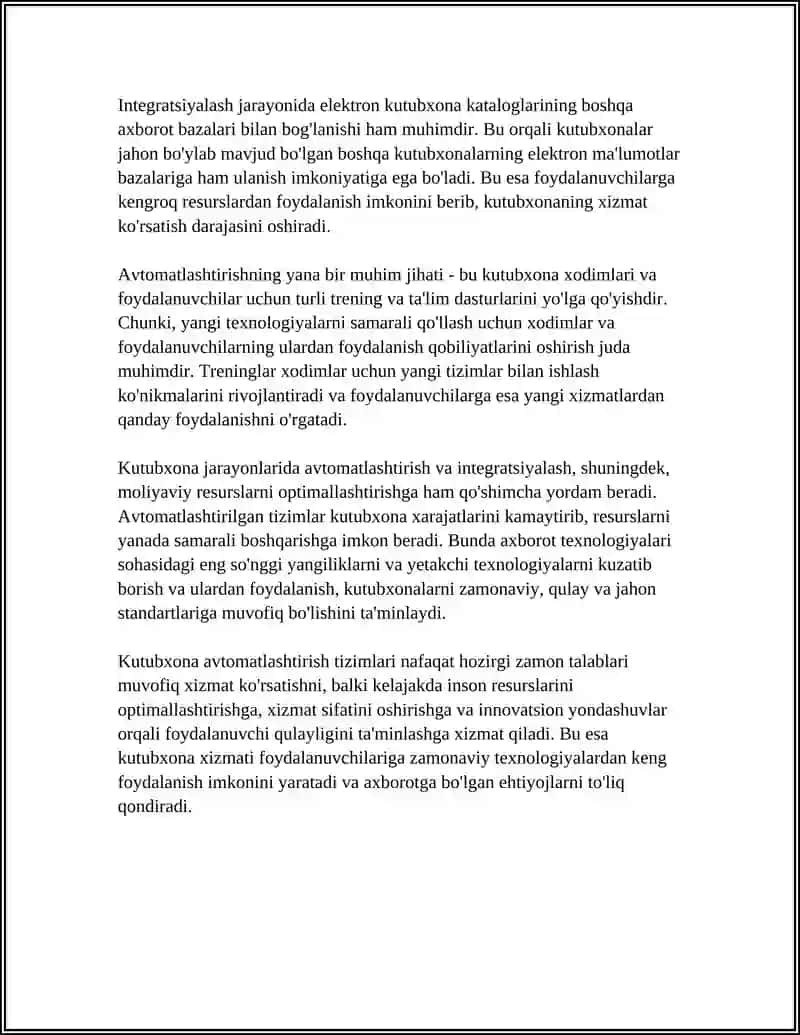 Kutubxona texnologik jarayonlarini optimallashtirish va mehnatni soddalashtirish usullari 4