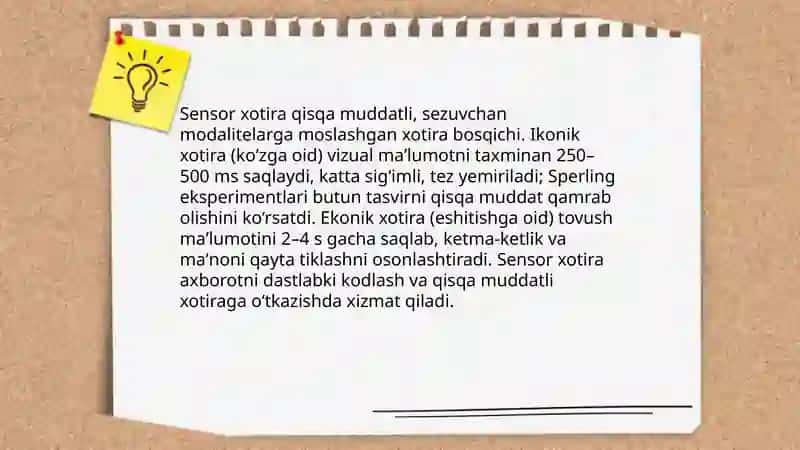Xotira tushunchasi va uning psixologik ta'rifi 4