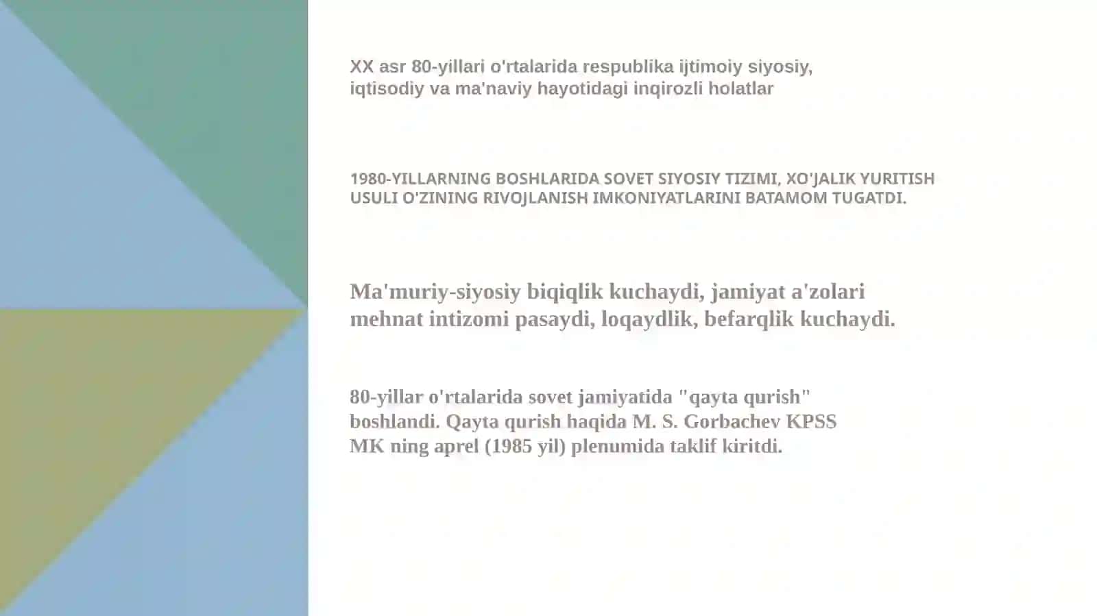 80-90 yillarda o’zbekistondagi ijtimoiy-siyosiy va iqtisodiy ahvol 4