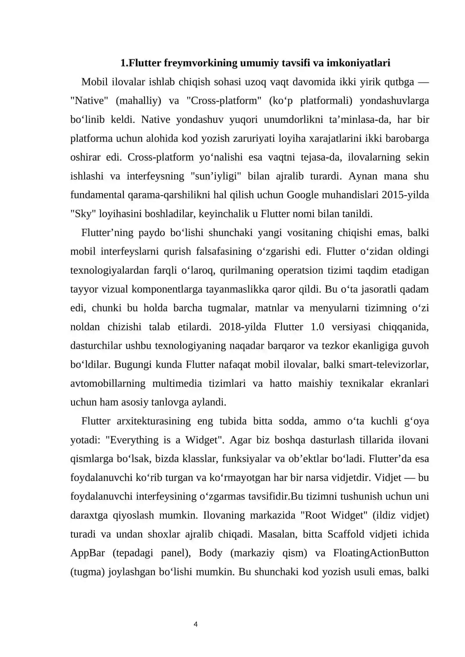 Flutter freymvorki va Dart dasturlash tili 4