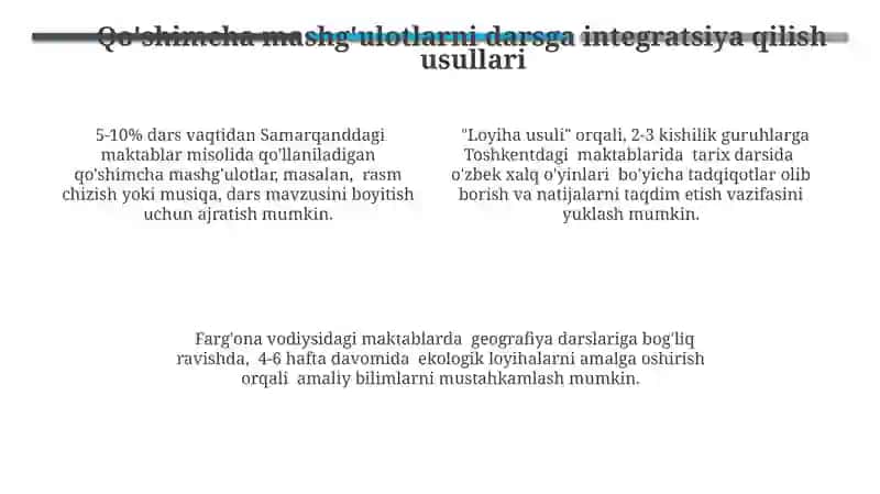 Dars mavzusiga mos qo'shimcha mashg'ulotlarni tanlash 4