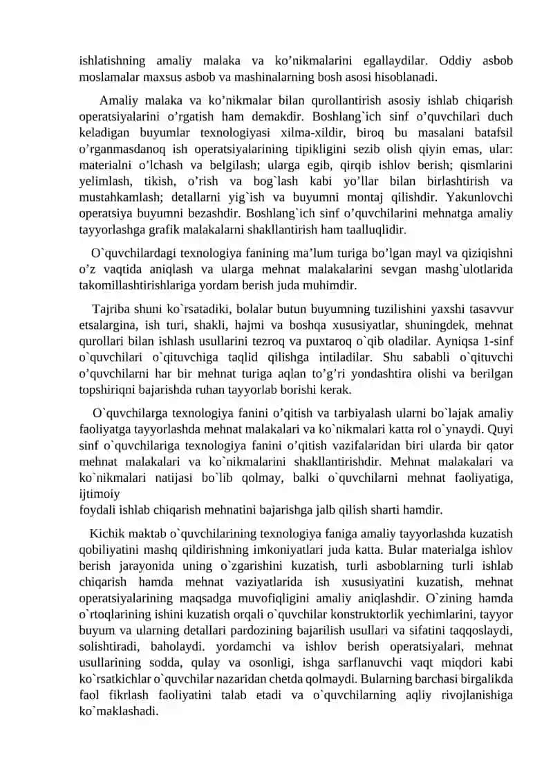 Texnologiya ta’limi va tarbiyasining maqsad va vazifalar 4