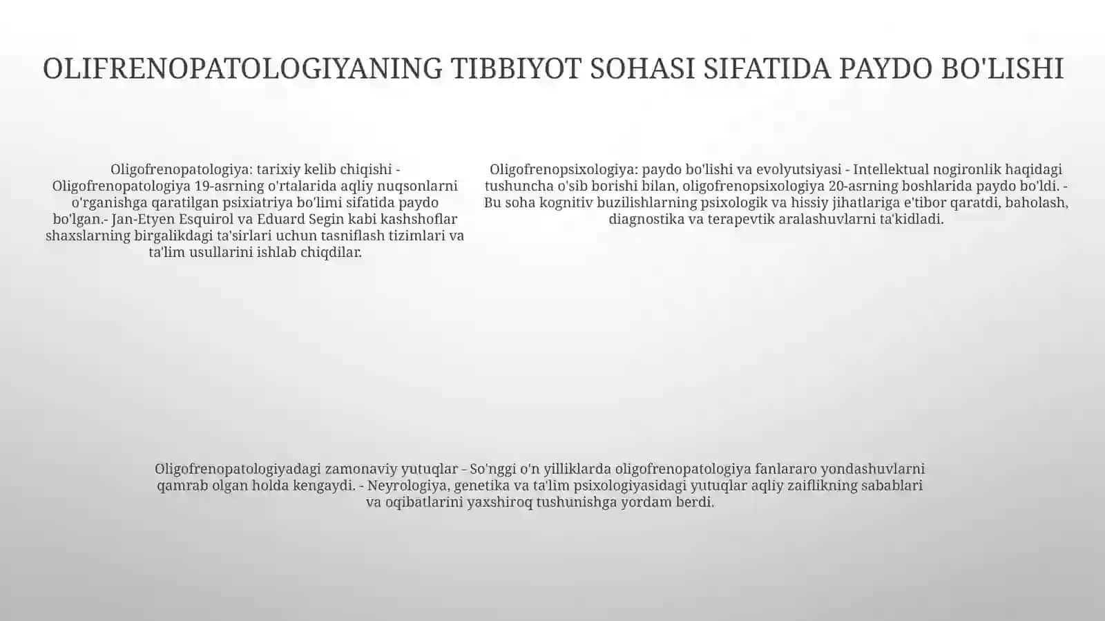 Olifrenopsixologiya Fanining Rivojlanish Tarixi 4