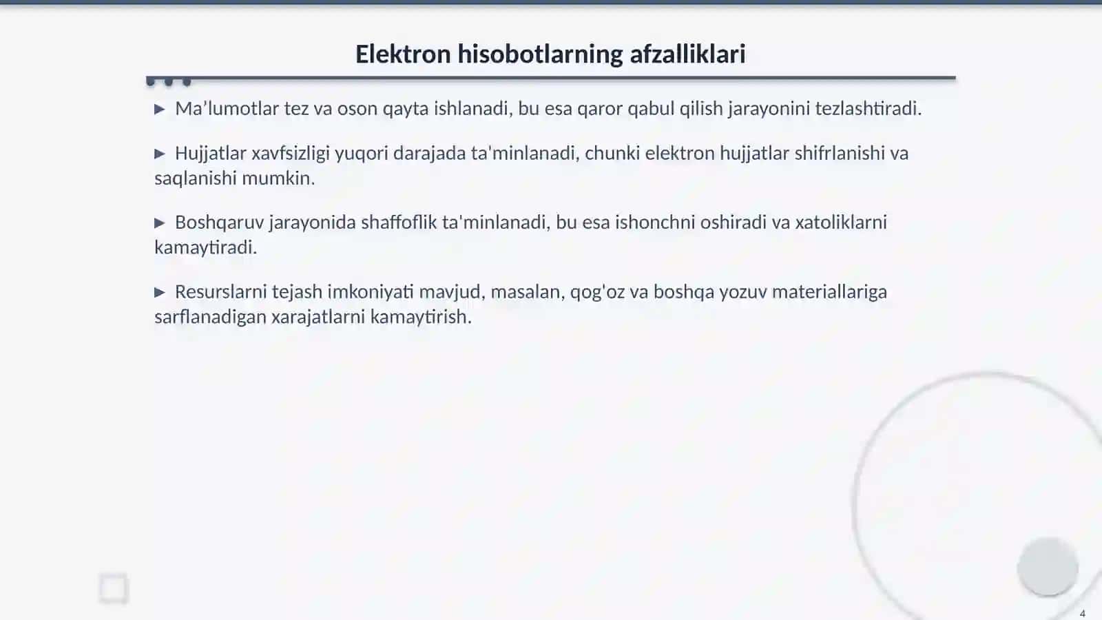 Hisobotlarni Elektron Ko‘rinishda Topshirishning Zarurligi 4