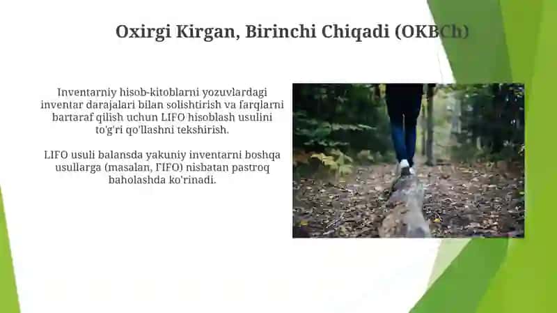 Inventarniyning hozirgi hisob qiymati balansdagi raqam bilan mos kelishini tasdiqlashni tekshirish 4
