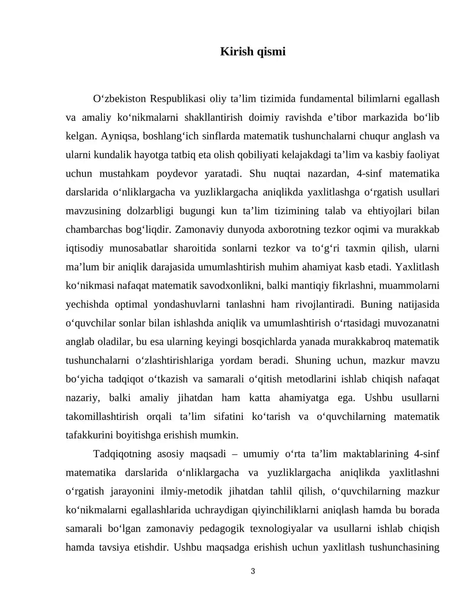 4-sinf matematika darslarida o'nliklargacha va yuzliklargacha aniqlikda yaxlitlashga o‘rgatish usullari 4