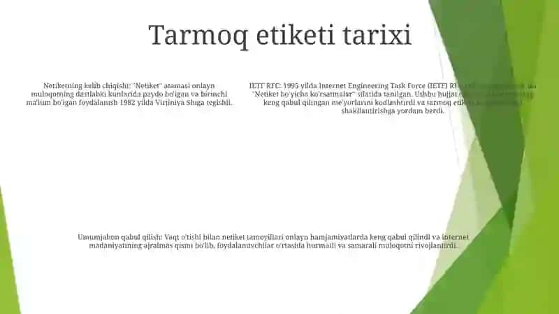 Tarmoq Odob Axloqi (Infoetika) 4
