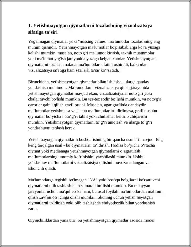 MA’LUMOTLARNI TOZALASH VA TAYYORLASHNING VIZAUALIZATSIYA SIFATIGA TA’SIRI 4