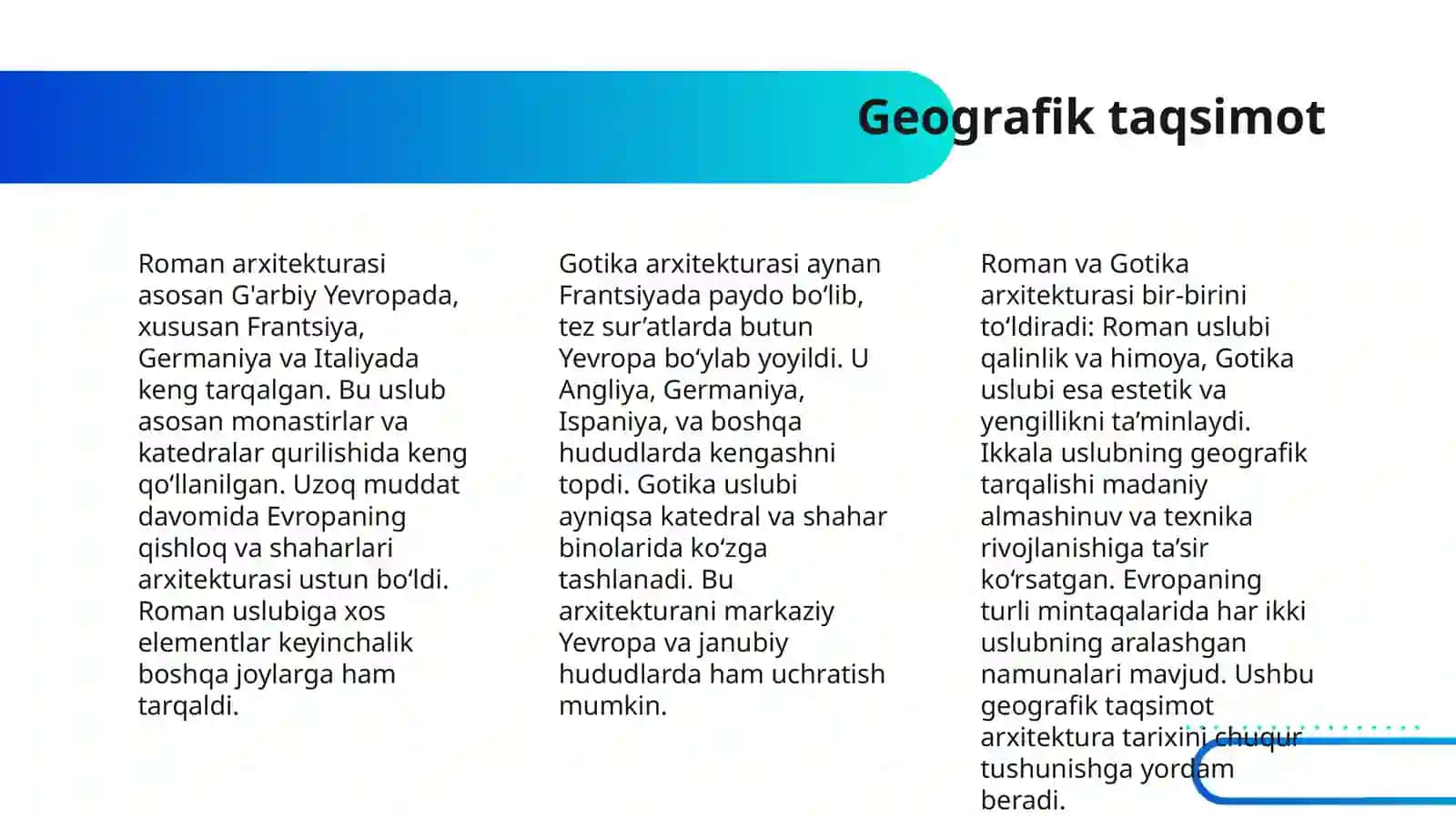 ROMAN VA GORIKA ARXITEKTURASINING ASOSIY FARQLARI 4