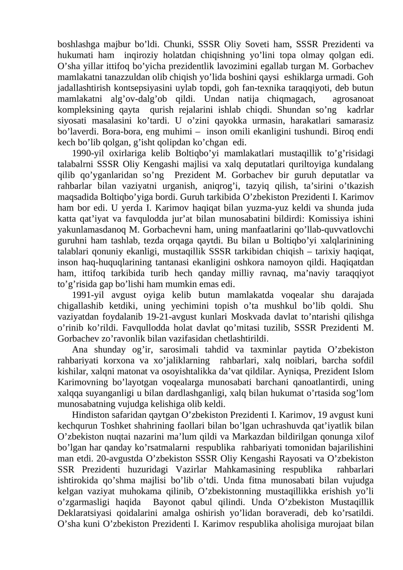 MUSTAQIL O’ZBEKISTON RESPUBLIKASINING TASHKIL TOPISHI VA UNING TARIXIY AHAMIYATI 4