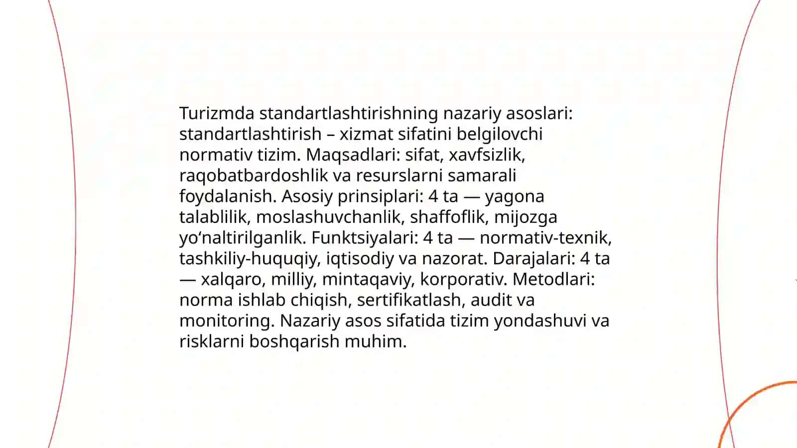 Turizm xizmatlarini sertifikatlash va standartlash 4