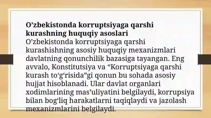 O’zbekistonda korruptsiyaga qarshi kurash mexanizmlari 4