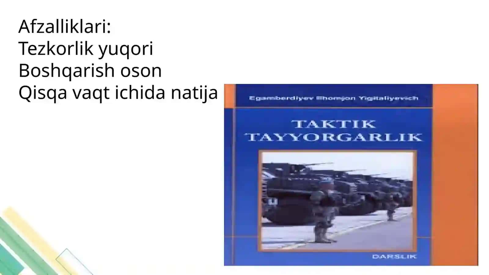 Taktik tayyorgarlik turlaridan hujumkor taktika 4