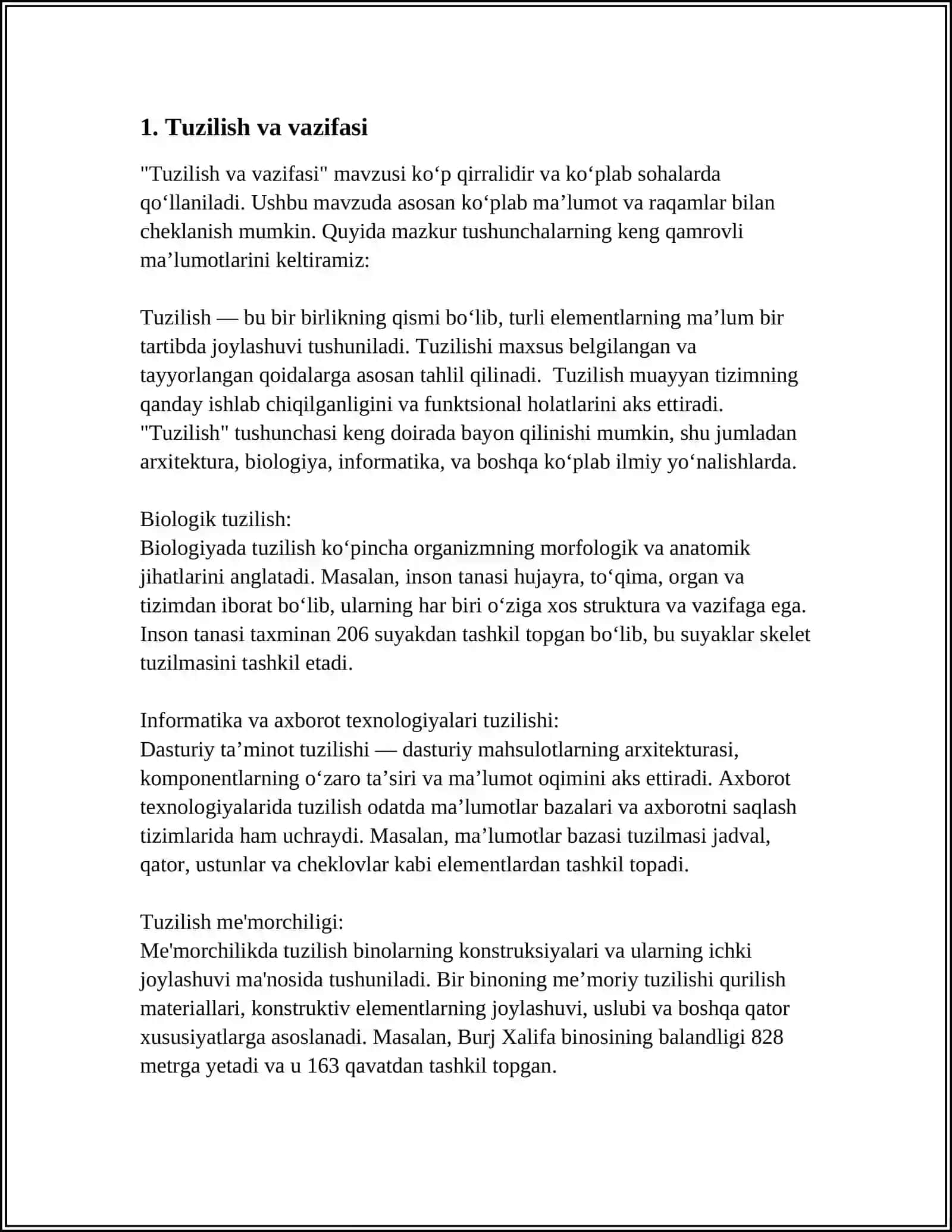 BUFER SISTEMALAR. ODAM ORGANIZMDAGI BUFER SISTEMALARNING HOSSALARI 4