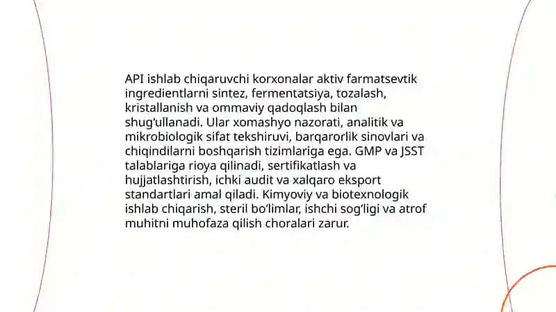 Farmatsevtik ishlab chiqarishda faoliyat ko’rsatadigan korxonalar va ularning turlari 4
