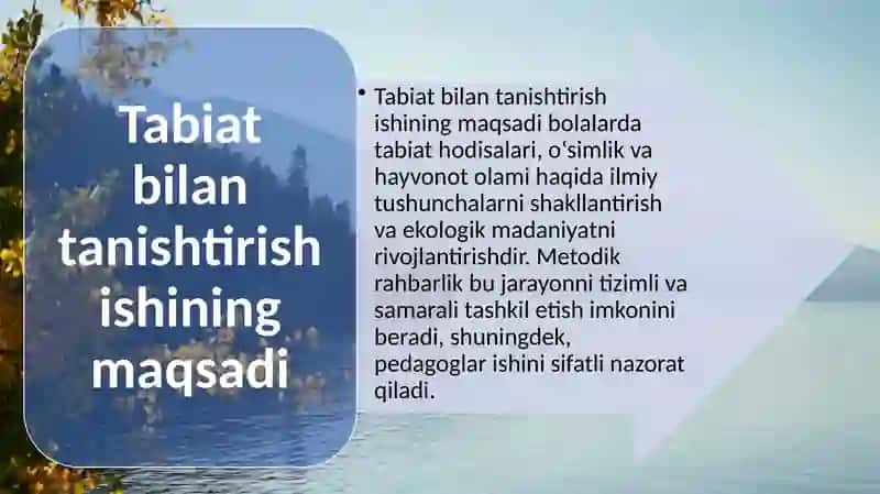 Maktabgacha ta’lim tashkilotlarida tabiat bilan tanishtirish ishiga metodik rahbarlik 4