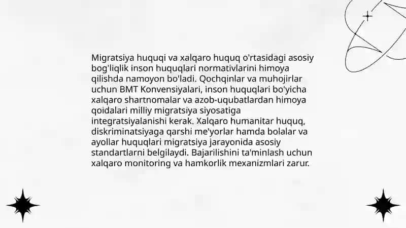 Migratsiya huquqining boshqa huquq tarmoqlari bilan aloqasi 4