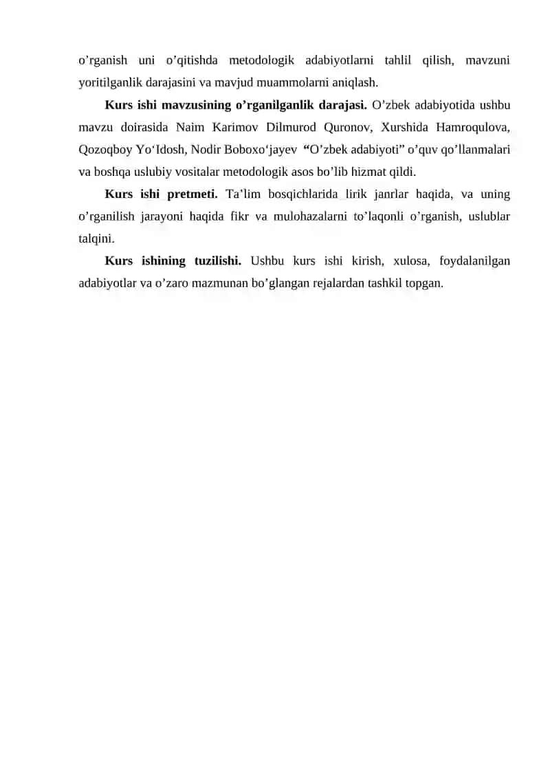 O'zbek Tili va Adabiyoti Kafedrasi Kurs Ishi 4