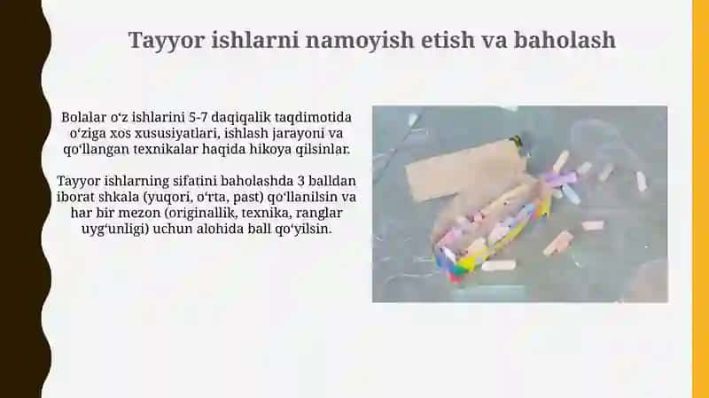 Loy va plastilindan oʻyinchoqlar yasash mashgʻulotlarida bolalarni ijodkorligini rivojlantirish 4