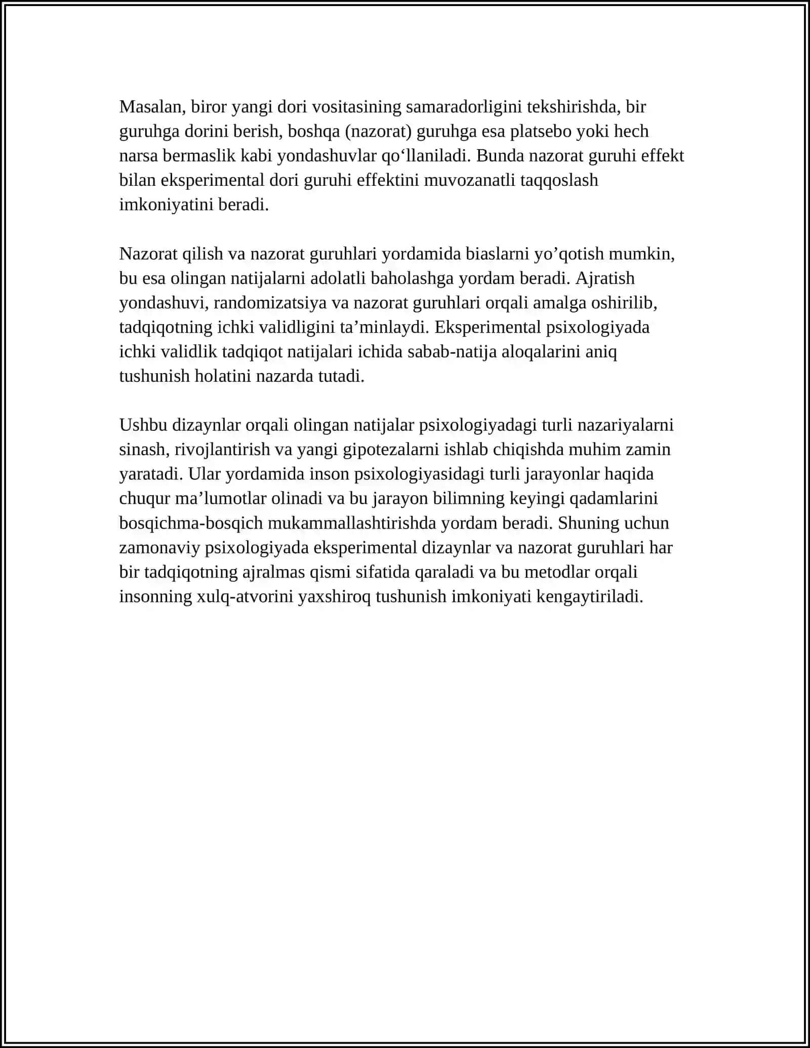 HOZIRGI ZAMON PSIXOLOGIYASINING TADQIQOT METODLARI 4
