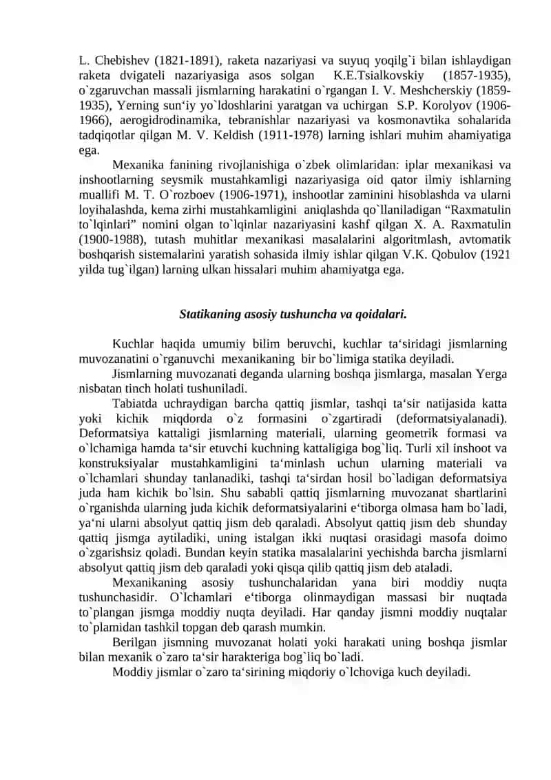 Kirish. Nazariy Mexanika Fani 4