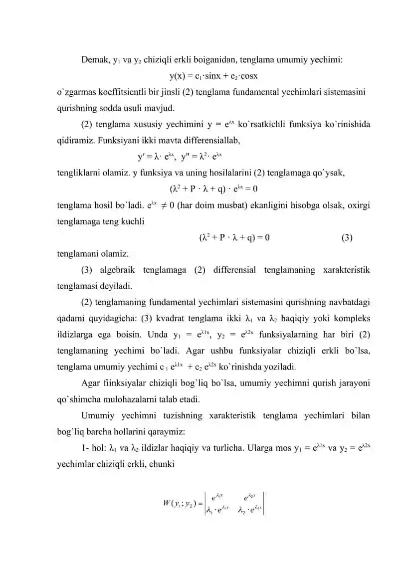 Butun koeffitsiyentli aniqmas tenglamalarga doir misollar yechish 4