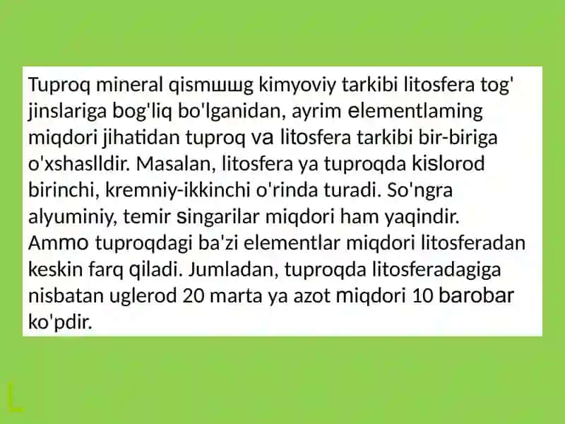 Tuproqning kimyoviy tarkibi 4