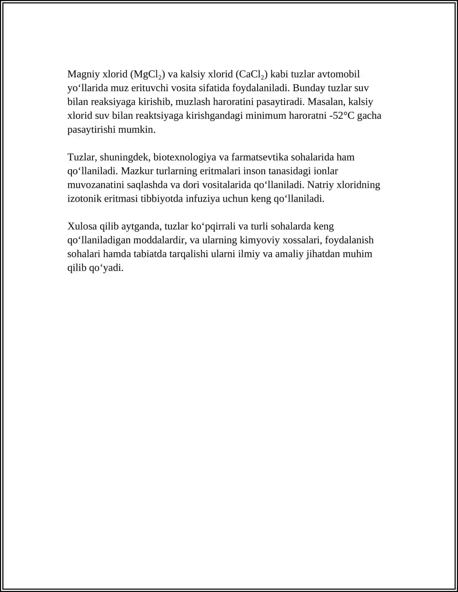 TUZLARNING NOMLANISHI, OLINISH USULLAR, VA XOSSALARI 4