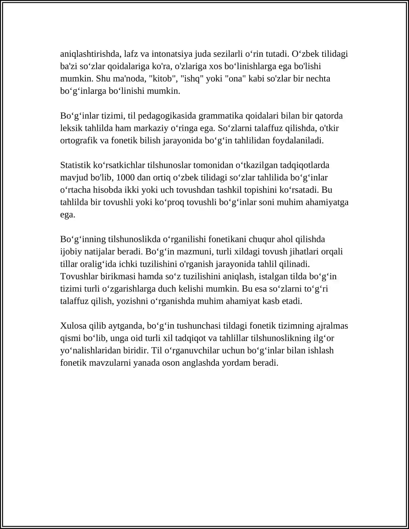 O'QISH DARSLARIDA MUAYYAN MATNNI BO'G'INLARGA AJRATISH VA URG'U QO'YISH 4