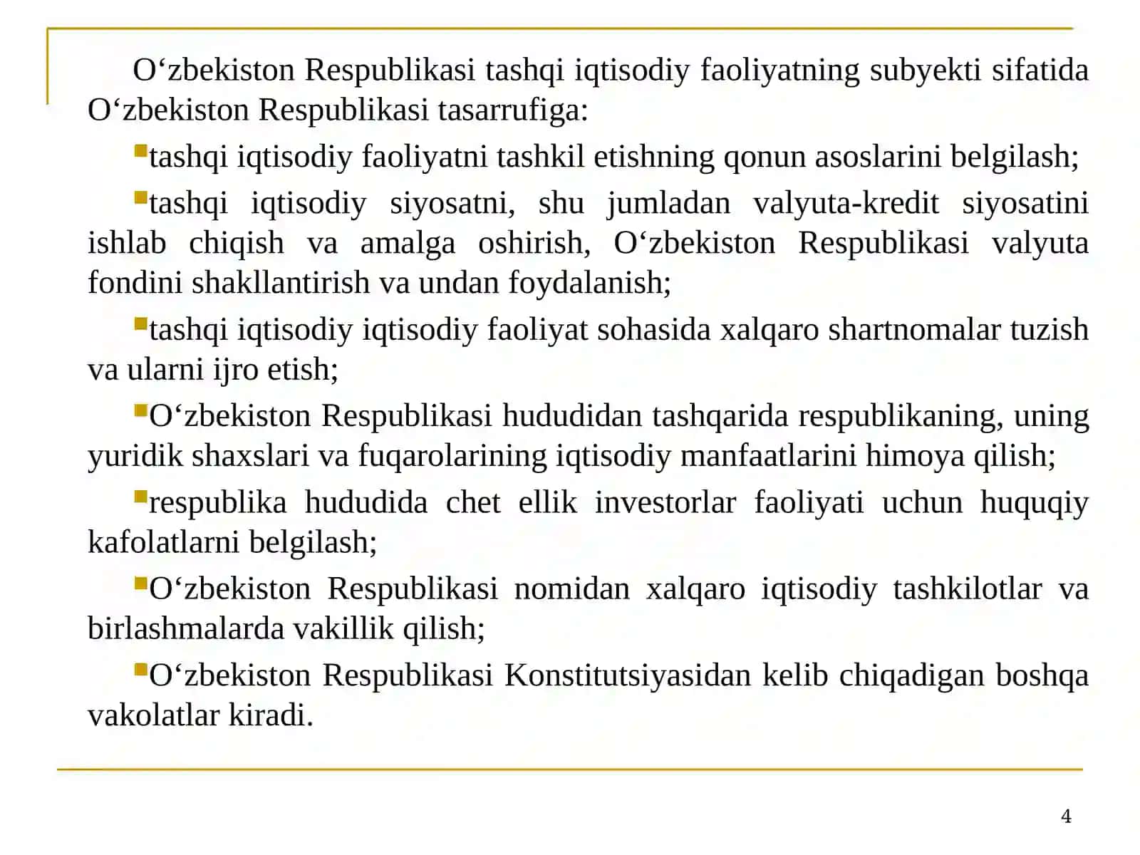 O‘zbekistonning xalqaro moliya tizimiga integratsiyalashuvi 4