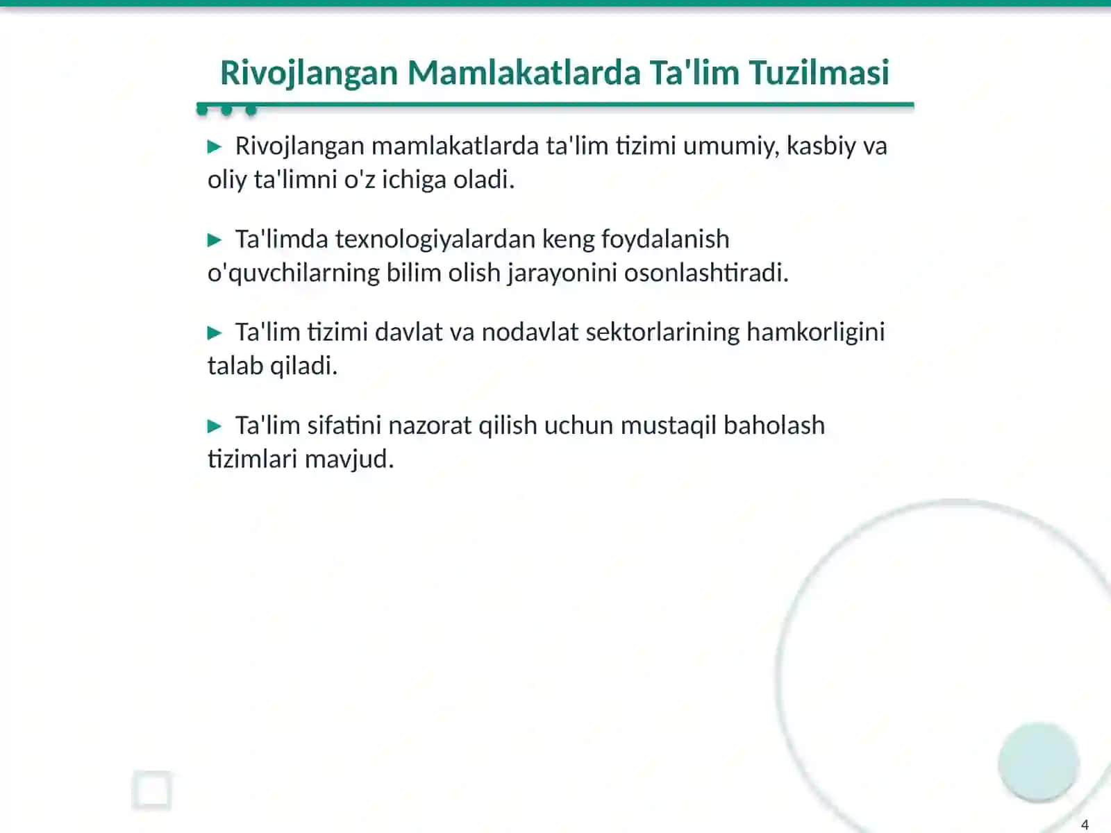 Jahonning Rivojlangan Mamlakatlarida Ta'lim Taraqqiyoti 4