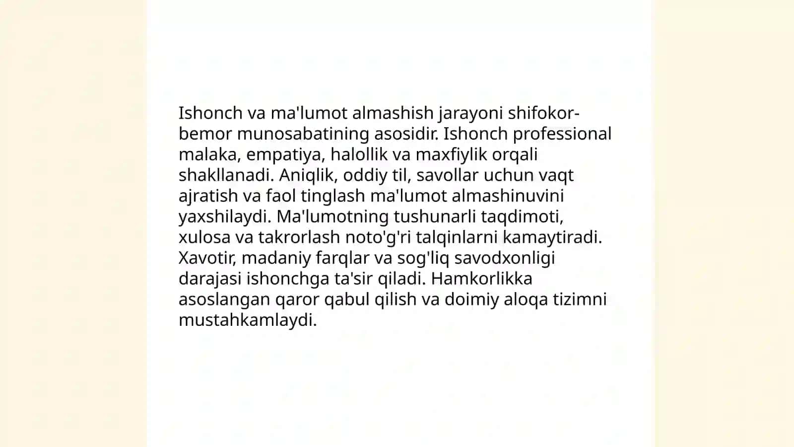 Muloqat shifokor va bemor muloqatining psixologik xususiyatlari 4