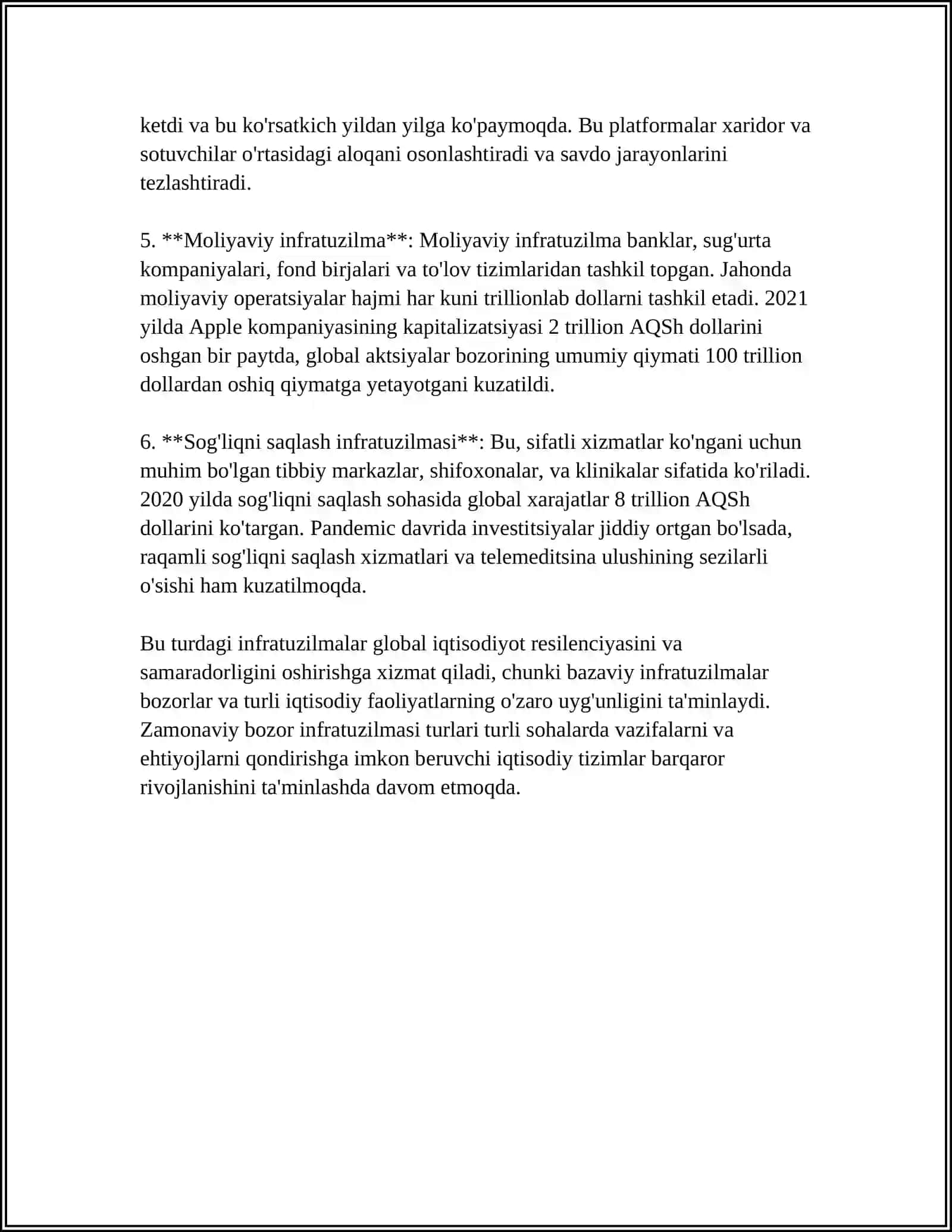 ZAMONAVIY BOZOR INFRASTRUKTURASINING TURLARI VA TARKIBIY QISMLARI 4