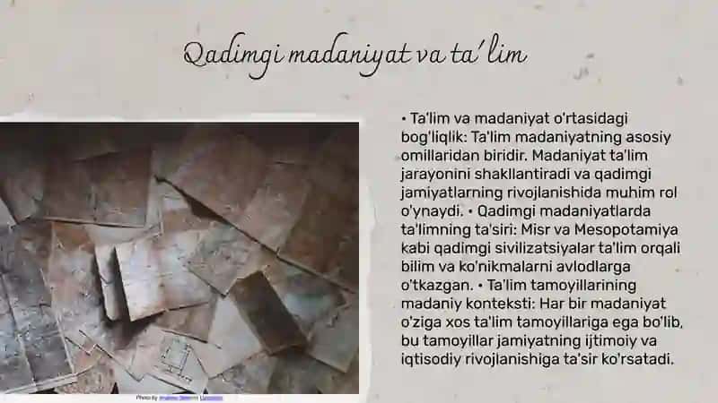 Eng qadimgi davrlardan 7-asrgacha ta`lim tarbiya 4