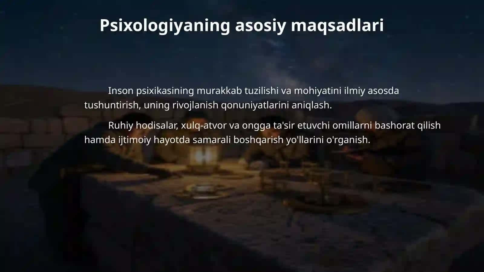 Psixologiya fanining maqsad va vazifalari. Hozirgi zamon psixologiyasining tadqiqot metodlari. 4