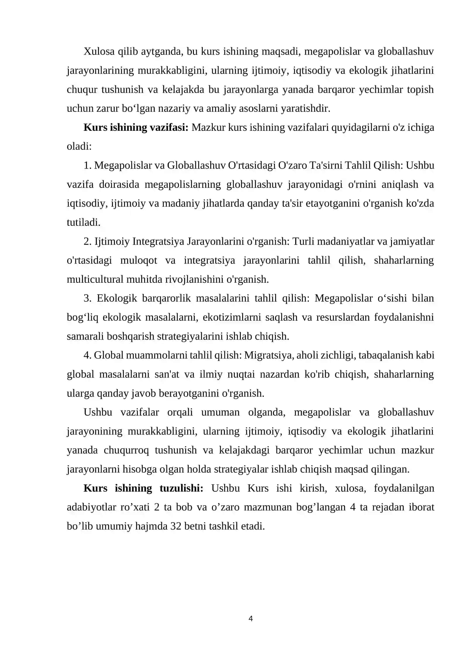 GLOBALLASHUV SHAROITIDA SHAKILLANGAN MEGAPOLISLAR VA ULARNING AMAL QILISH SHART-SHAROITLARI 4