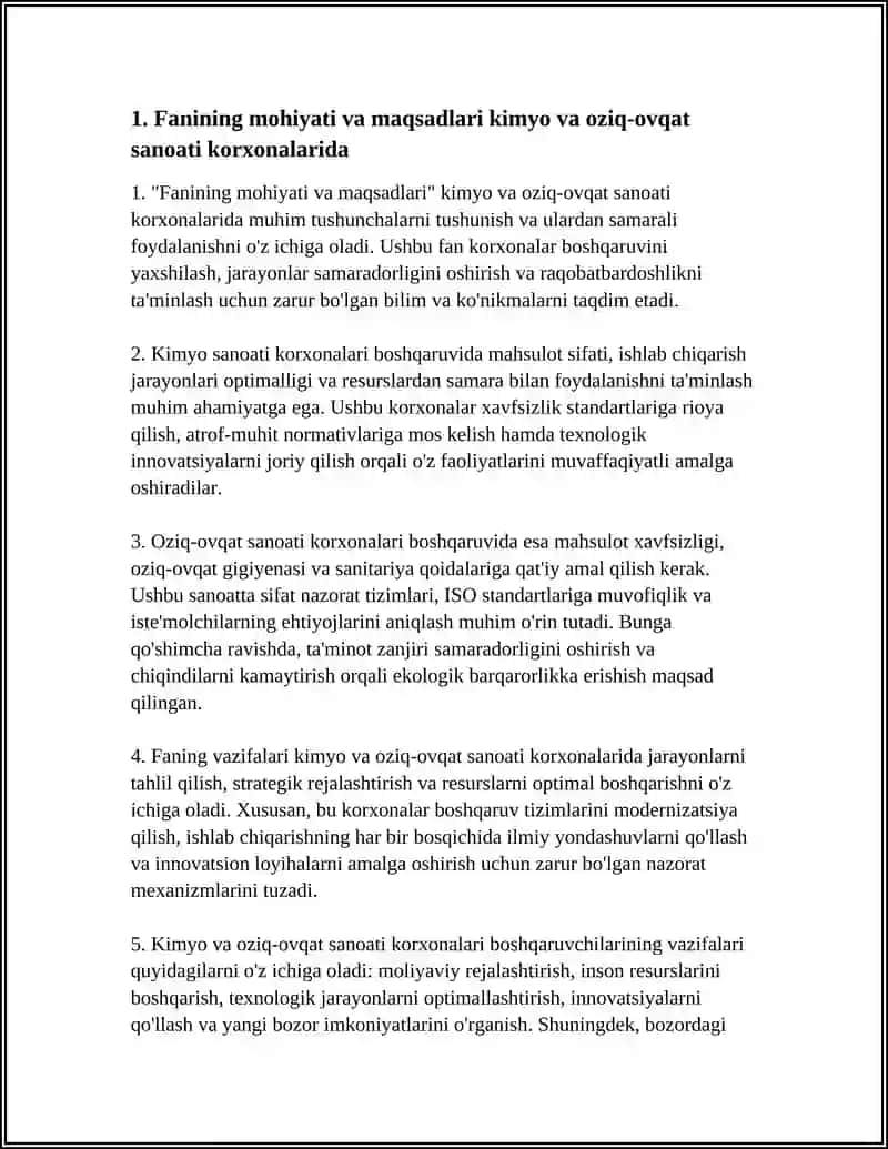 KIMYO VA OZIQ OVQAT SANOATI KORXONALARI MENJMENTI 4