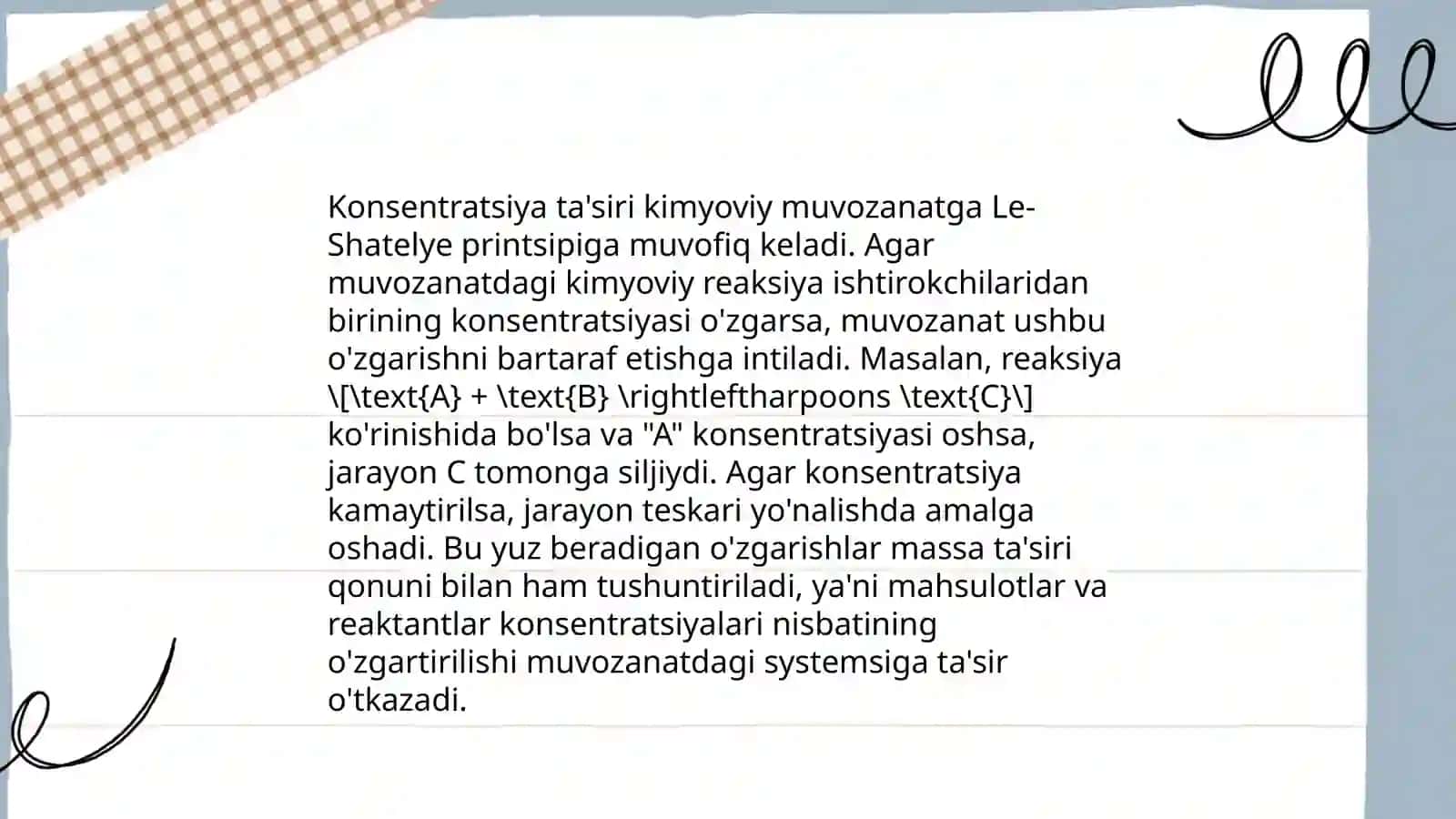 Kimyoviy muvozanat va uning siljishi 4