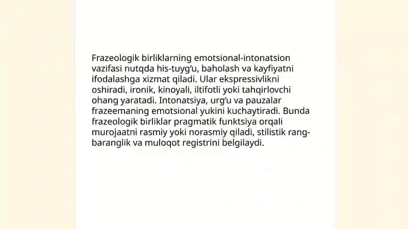 Frazeologik birliklarning stilistik tahlili 4