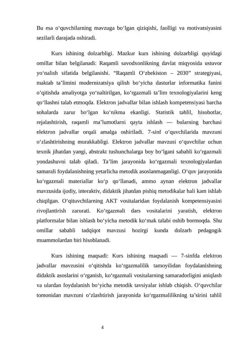 7-SINFDA ELEKTRON JADVALLAR MAVZUSIDA KO‘RGAZMALILIKNING DIDAKTIK IMKONIYATLARI 4
