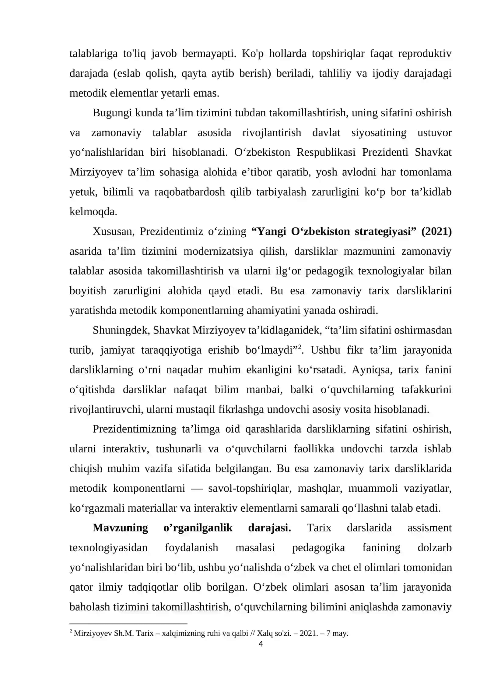 Zamonaviy tarix darsliklari metodik komponentlari 4