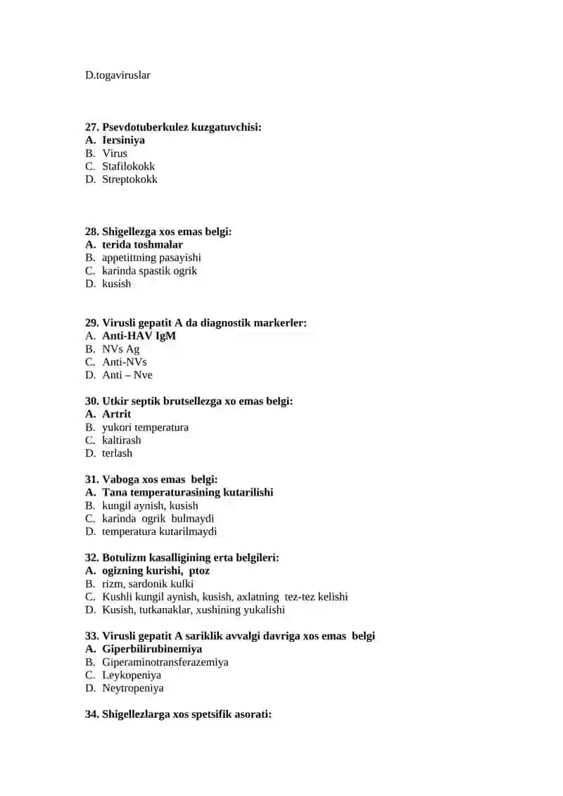 Epidemiologiya va yukumli kasalliklari fani buyicha testlar 4