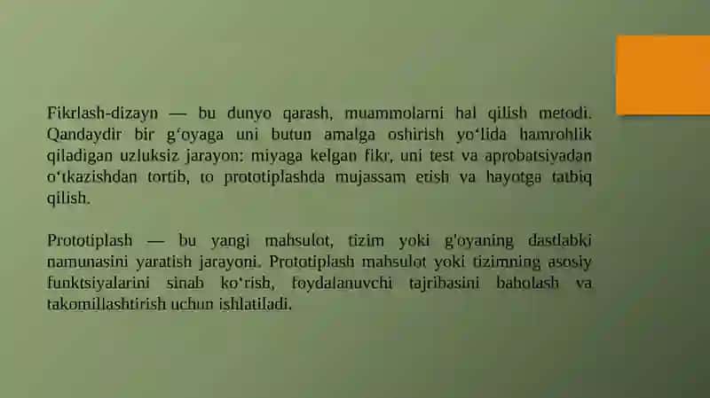 Biznesda fikrlash dizayni. Virtual va to`ldirilgan reallik texnologiyalari 4