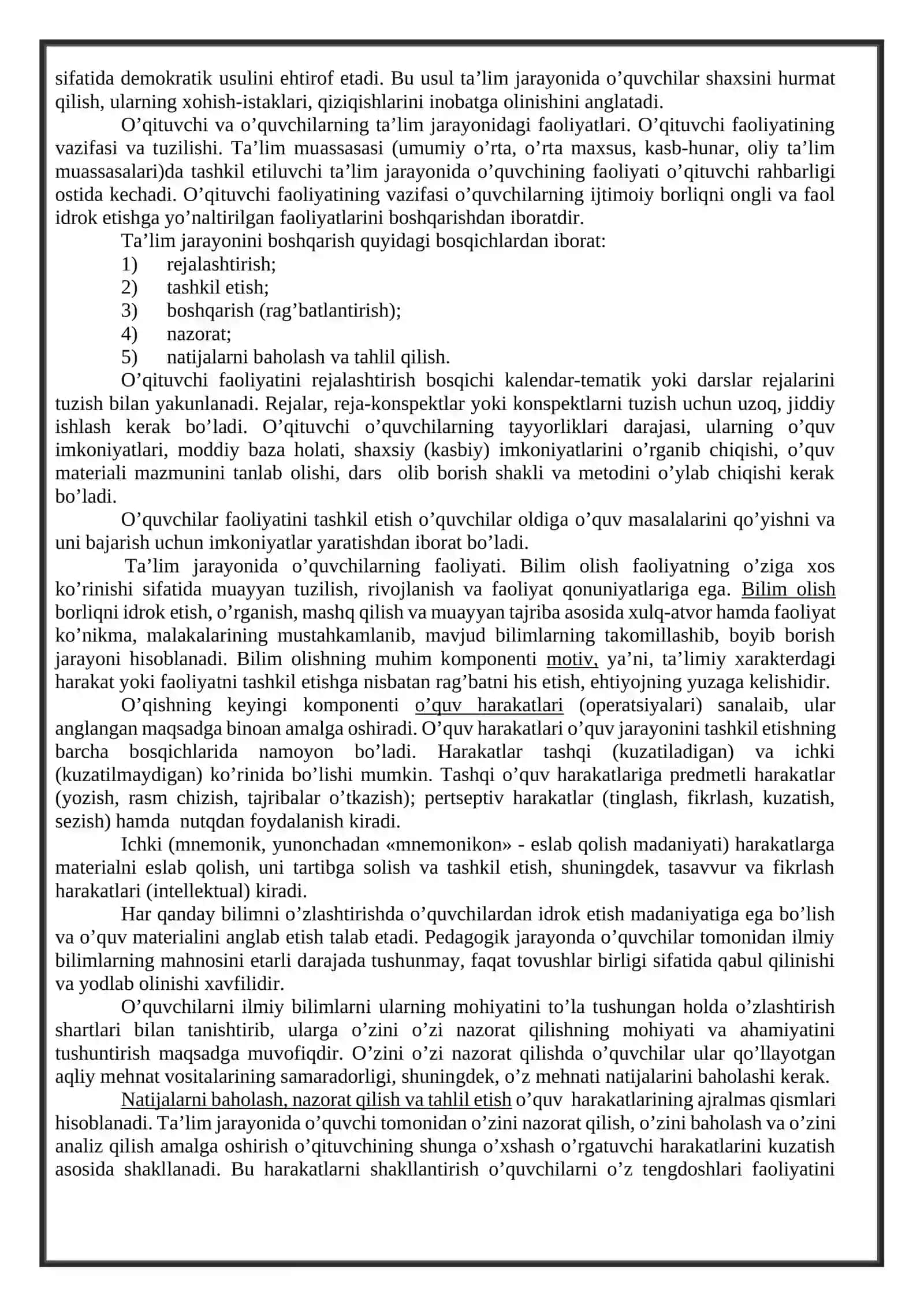 O'QUVCHILAR JAMOASI YAXLIT PEDAGOGIK JARAYONNING ASOSIY SHAKLI SIFATIDA 4